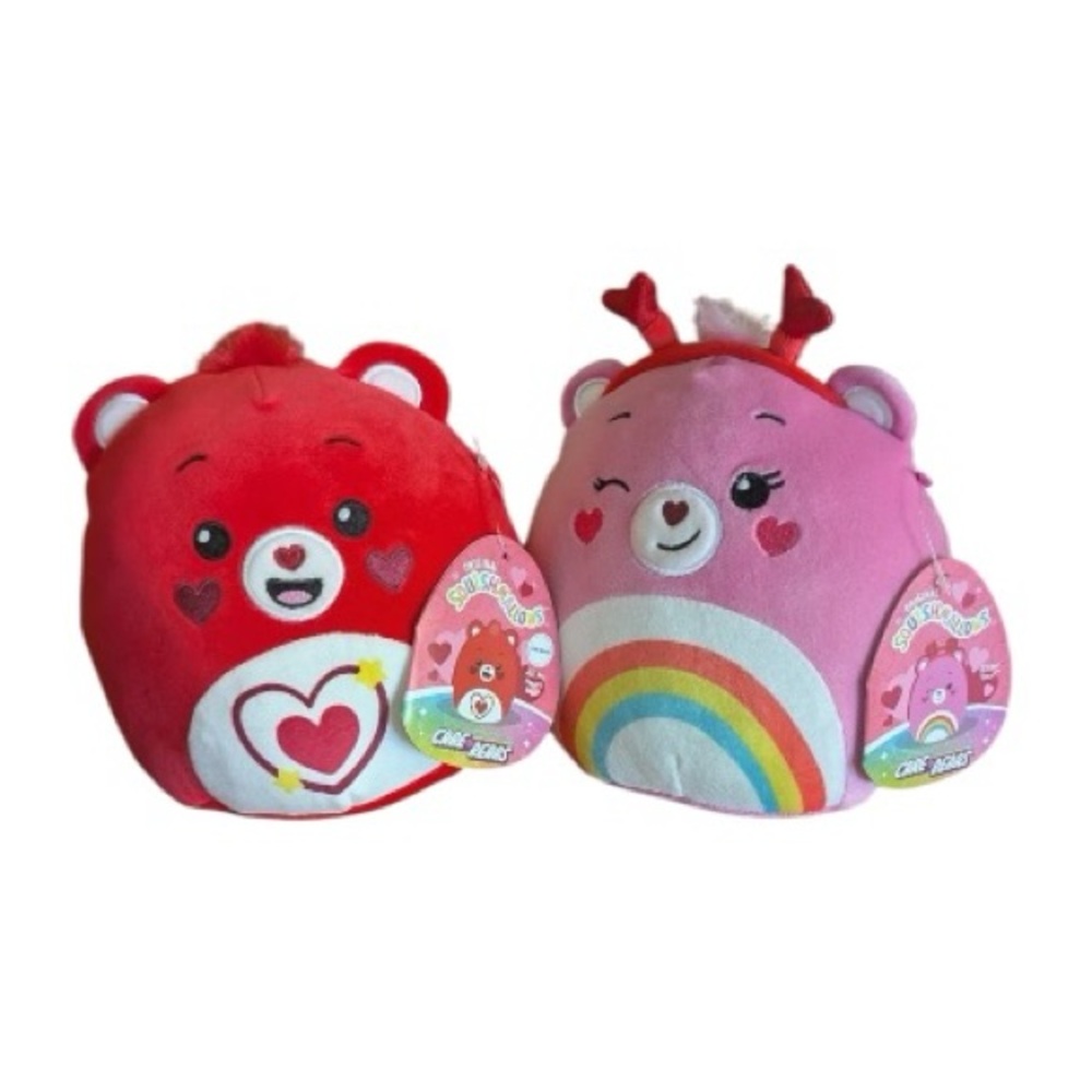 Care Bears Squishmallows Valentine Plush Set Cheer Bear All My Heart Set